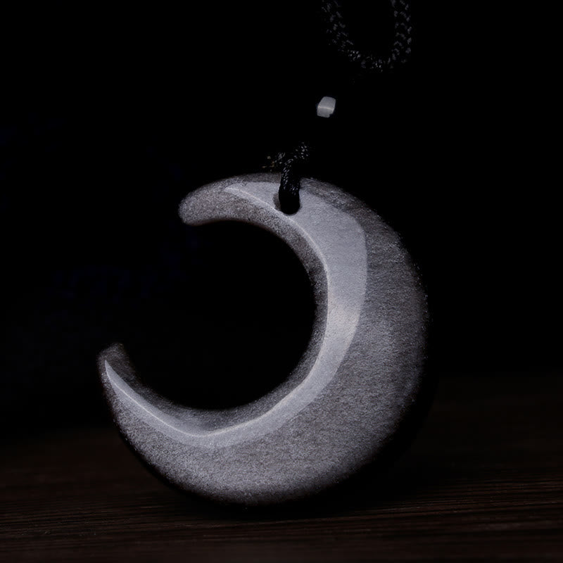 Silver Sheen Obsidian Yin Yang Pendant Necklace for Couples