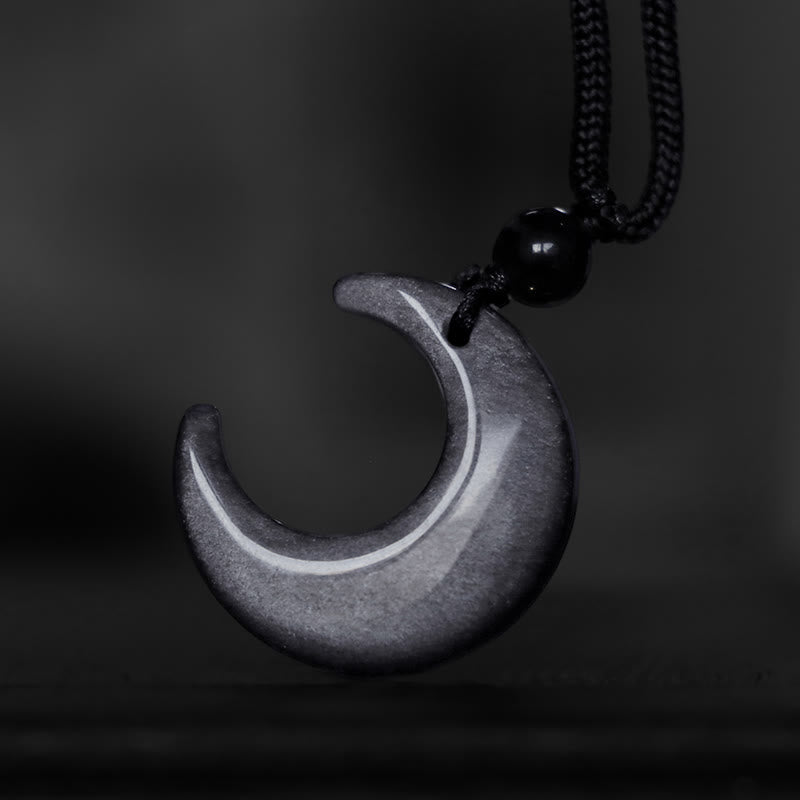 Silver Sheen Obsidian Yin Yang Pendant Necklace for Couples