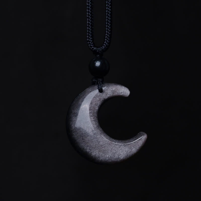 Silver Sheen Obsidian Yin Yang Pendant Necklace for Couples