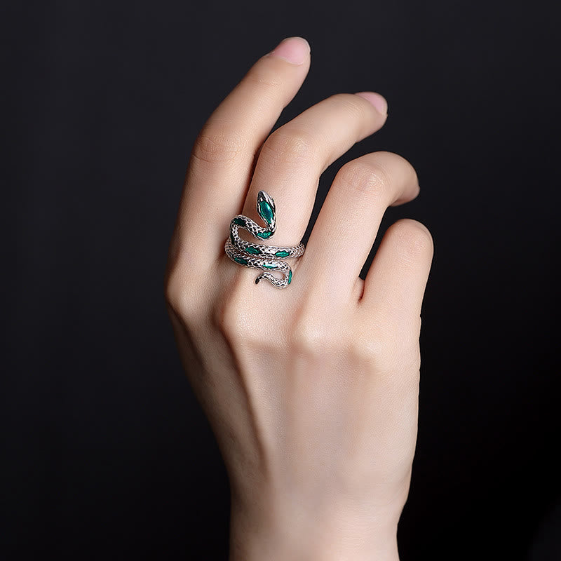 Silver Snake Adjustable Zodiac Ring