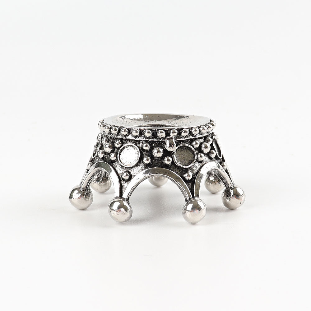 Silver Tone Metal Crown Crystal Display Holder 2.5cm