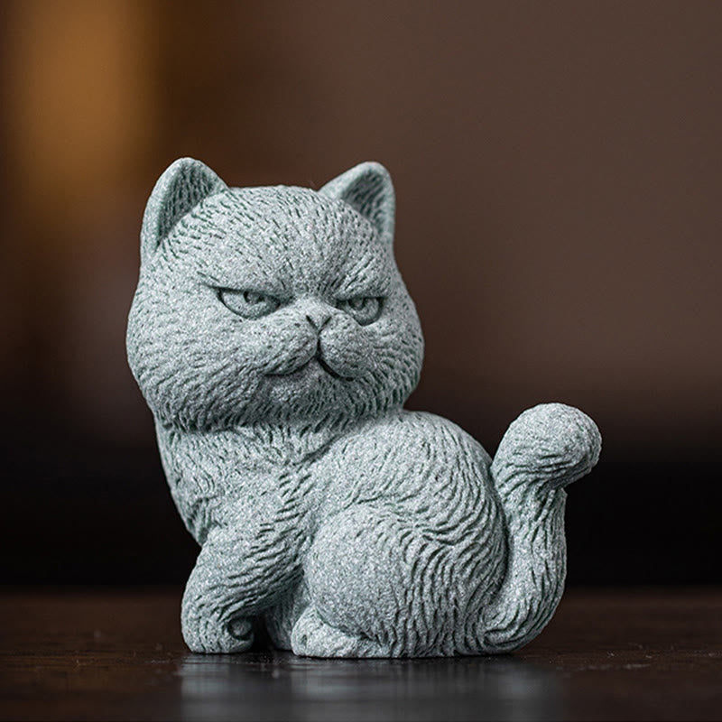 Small Cat Tea Pet Figurine | Spiritual Animal Home Decor