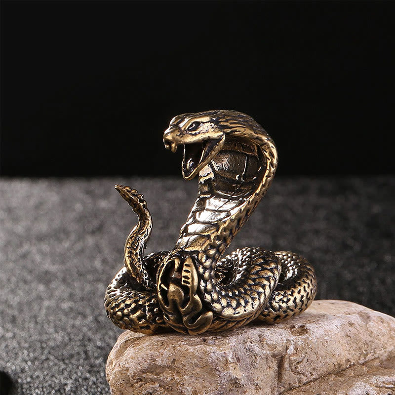 Small Copper Year of the Snake Cobra Figurine 4cm Spiritual Decor