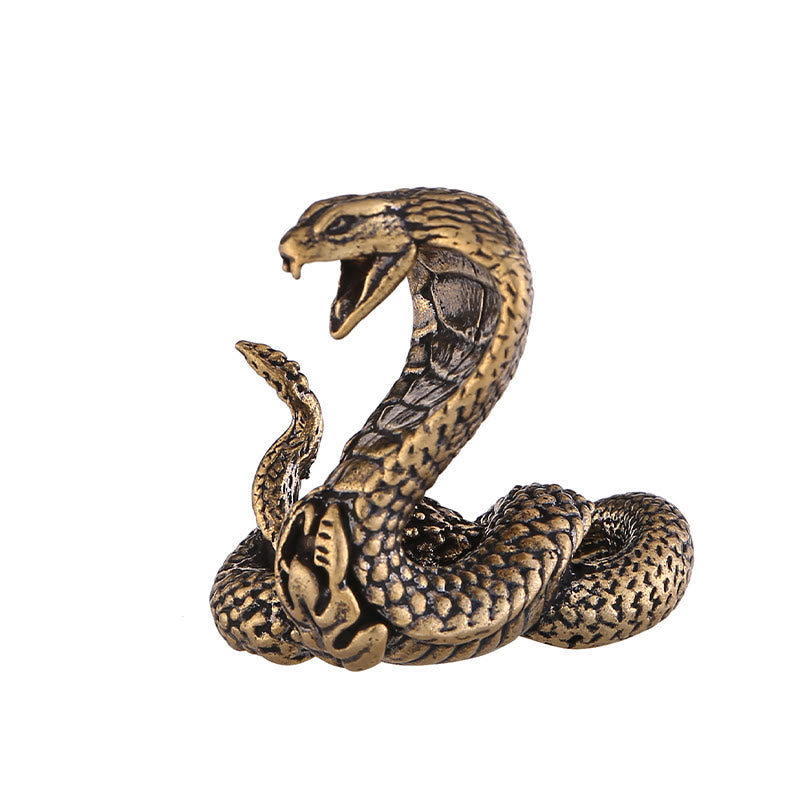 Small Copper Year of the Snake Cobra Figurine 4cm Spiritual Decor