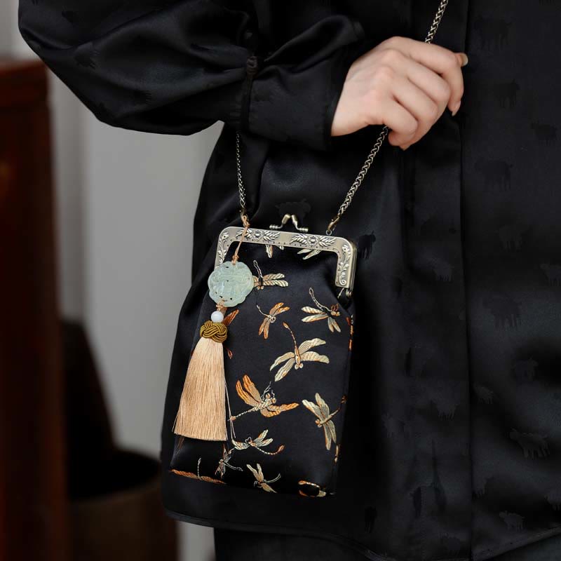 Small Dragonfly Metal Chain Crossbody Bag | Yoga Bags