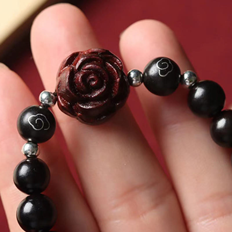 Small Leaf Red Sandalwood 8mm Sooth Bracelet for Calm