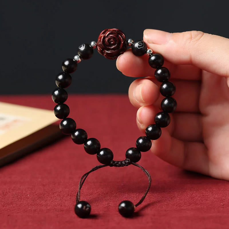 Small Leaf Red Sandalwood 8mm Sooth Bracelet for Calm