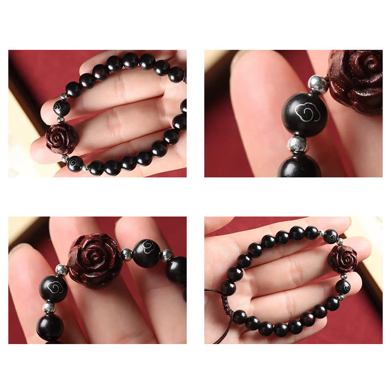 Small Leaf Red Sandalwood 8mm Sooth Bracelet for Calm