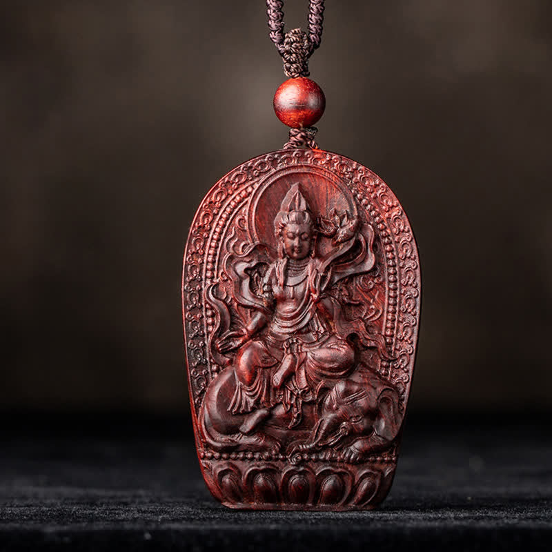 Small Leaf Red Sandalwood Chinese Zodiac Protection Necklace