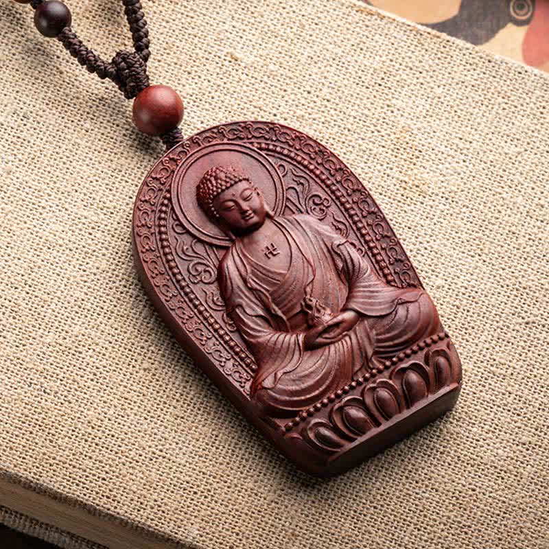 Small Leaf Red Sandalwood Chinese Zodiac Protection Necklace