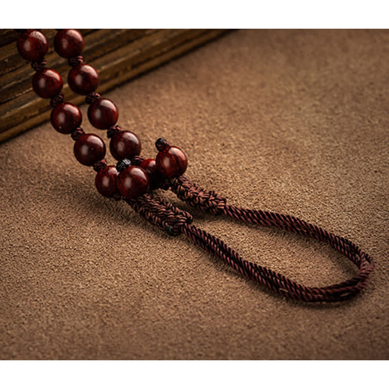 Small Leaf Red Sandalwood Chinese Zodiac Protection Necklace