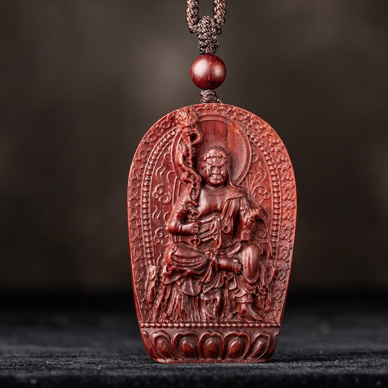 Small Leaf Red Sandalwood Chinese Zodiac Protection Necklace