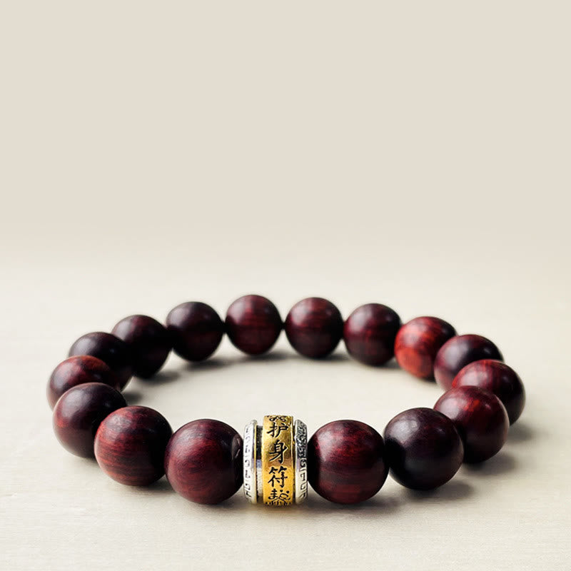 Small Leaf Red Sandalwood Protection Bracelet 12mm