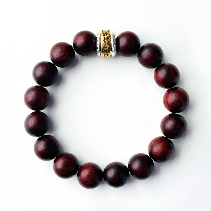Small Leaf Red Sandalwood Protection Bracelet 12mm