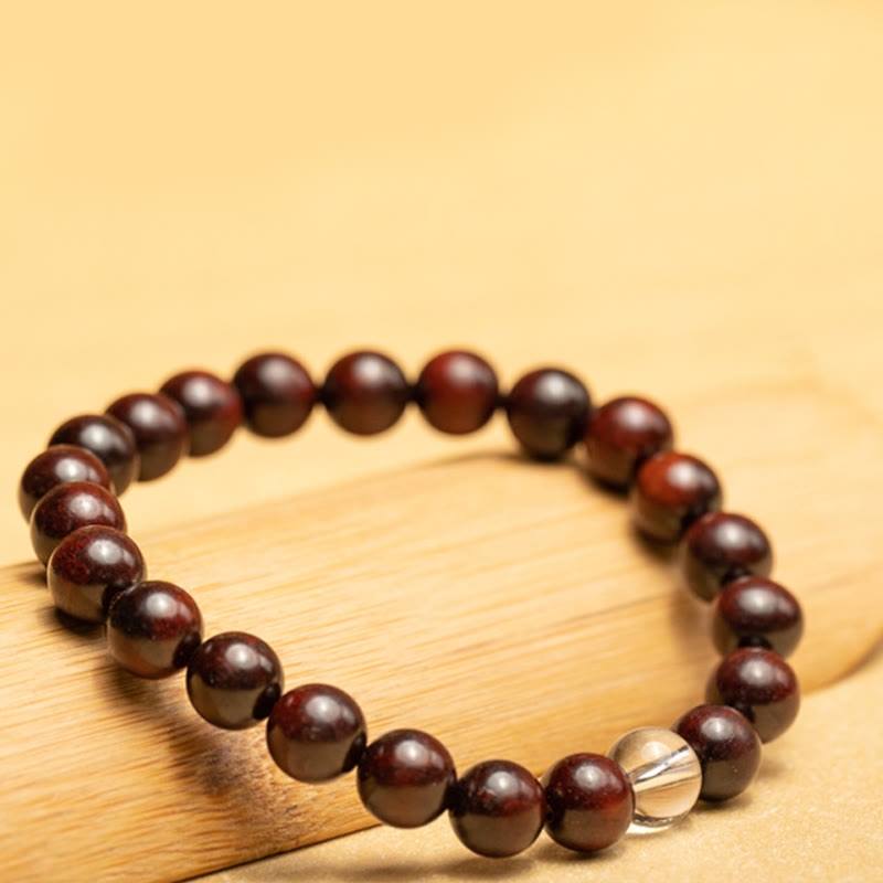 Small Leaf Red Sandalwood Protection Bracelet 14-16cm