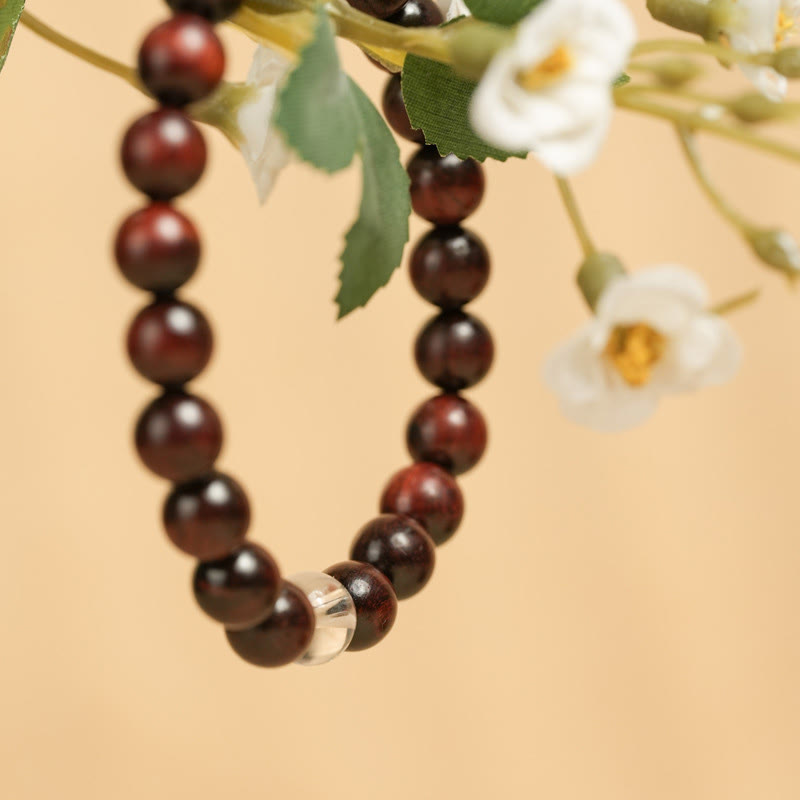 Small Leaf Red Sandalwood Protection Bracelet 14-16cm