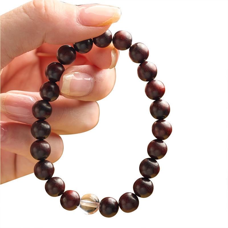 Small Leaf Red Sandalwood Protection Bracelet 14-16cm