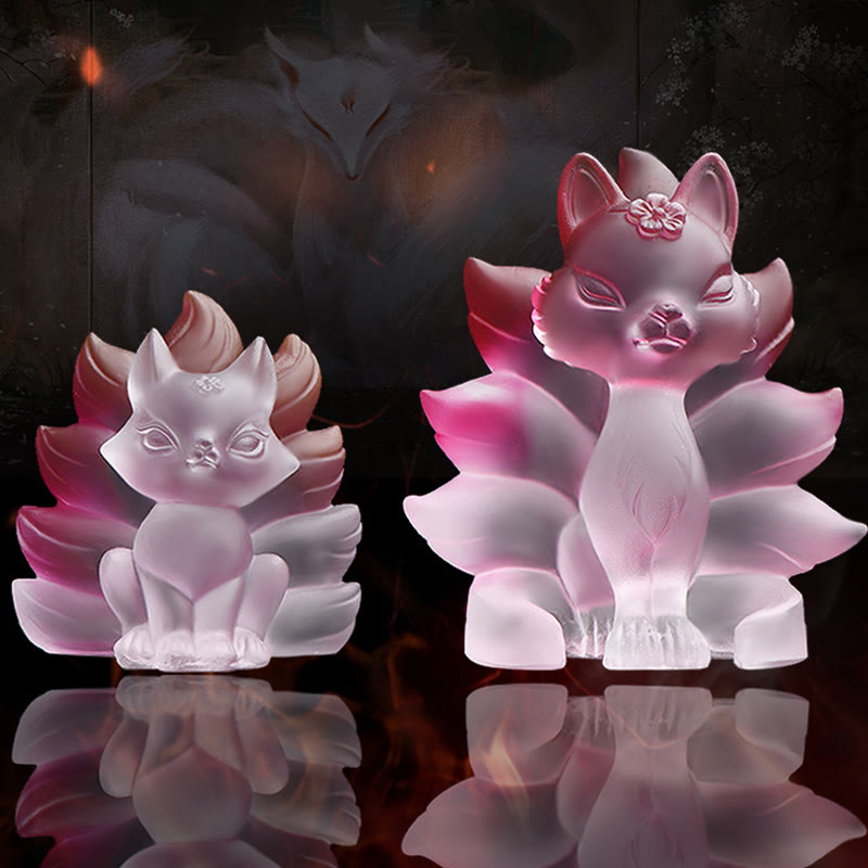 Small Liuli Nine-Tailed Fox Figurine for Success & Strength