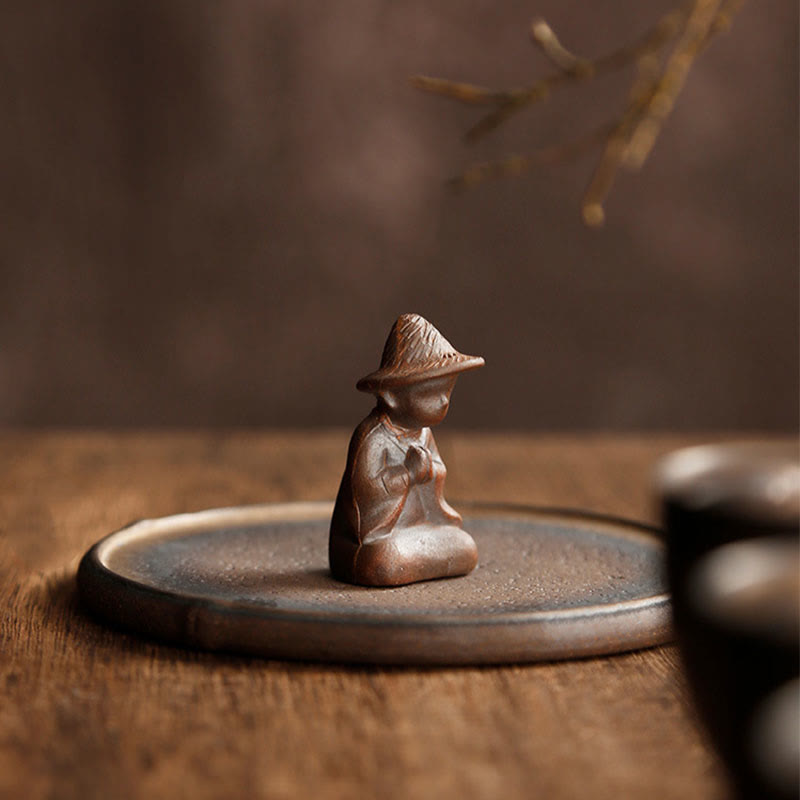 Small Person Meditation Ceramic Incense Burner