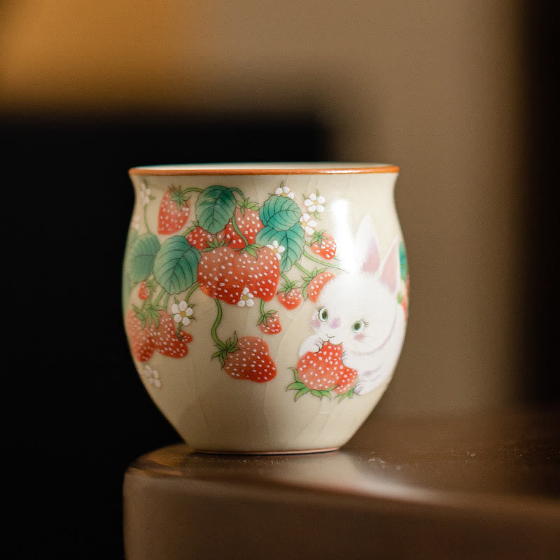 Small Rabbit Ceramic Teacup 90ml with Gift Box | Zen Decor