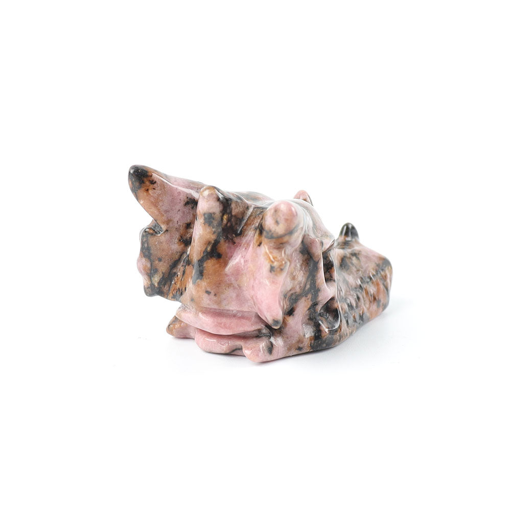 Small Rhodonite Crystal Dragon Head 1.75 inch Figurine