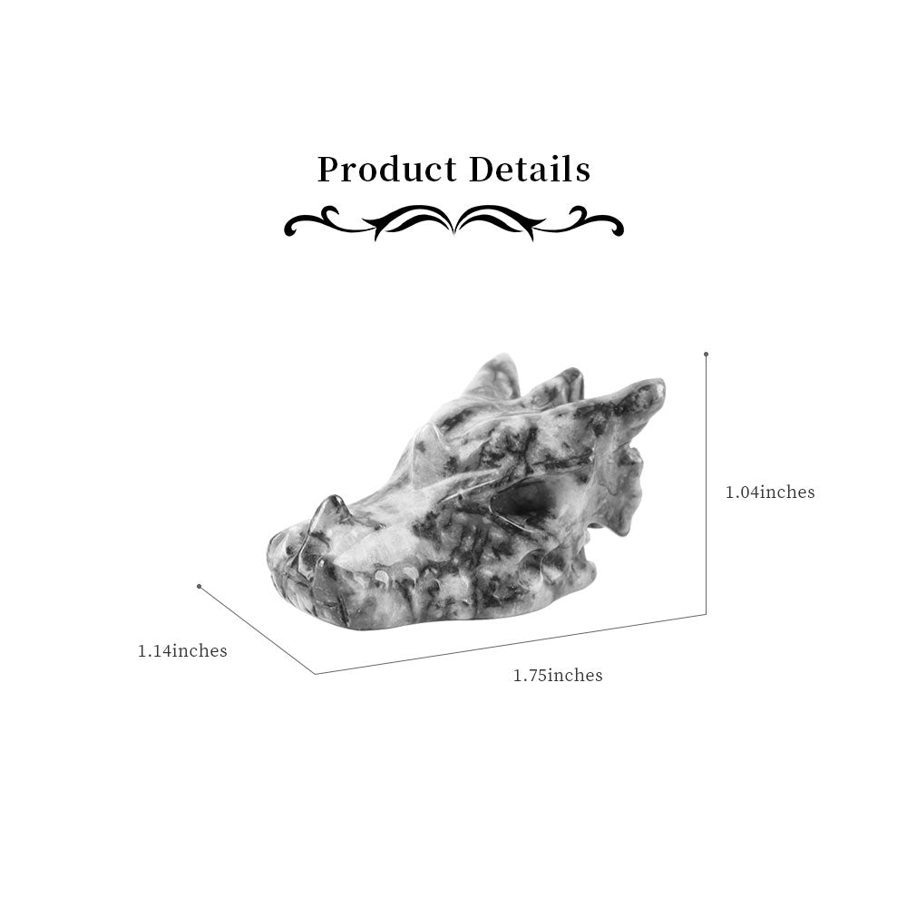 Small Rhodonite Crystal Dragon Head 1.75 inch Figurine