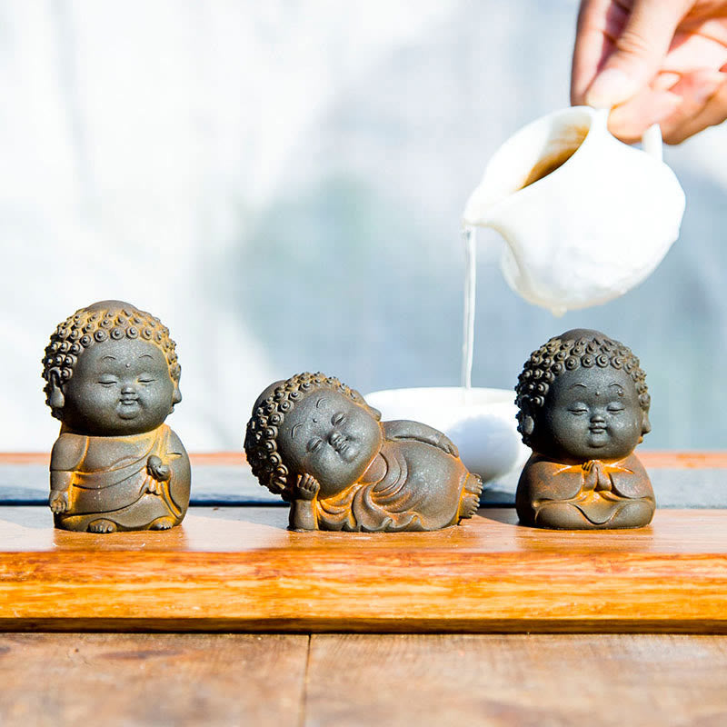 Small Standing Buddha Statue 7.5cm Iron Resin Decoration