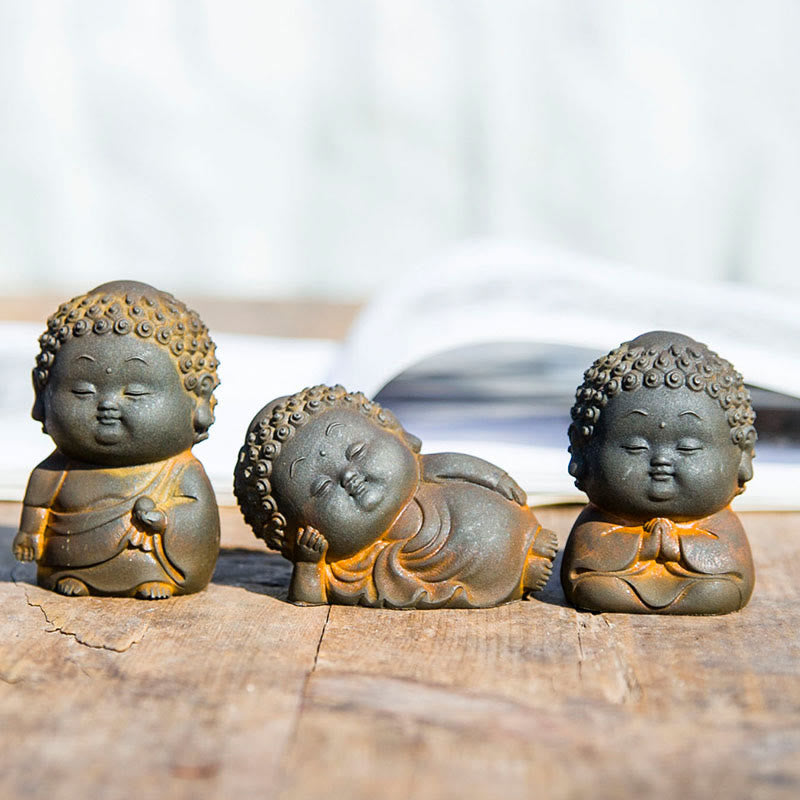 Small Standing Buddha Statue 7.5cm Iron Resin Decoration