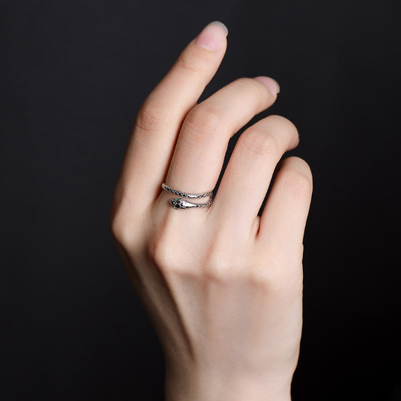 Snake Protection Ring in Sterling Silver