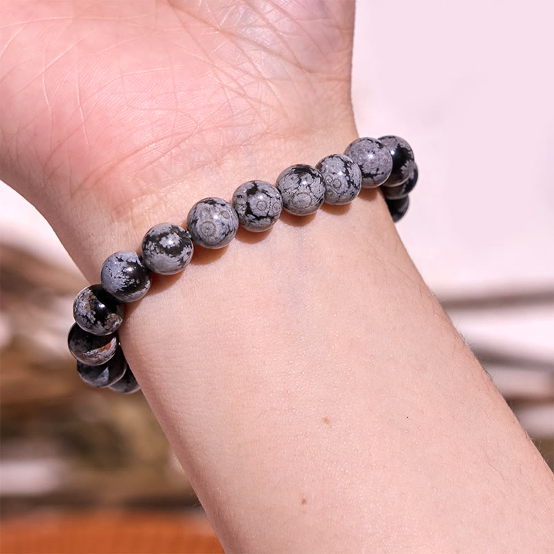 Snowflake Obsidian Balance & Grounding Bracelet