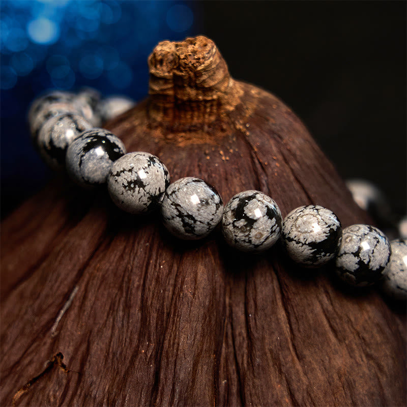 Snowflake Obsidian Balance & Grounding Bracelet