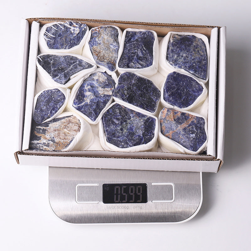Sodalite Raw Stone Collection Box 5x7 Inches for Calm