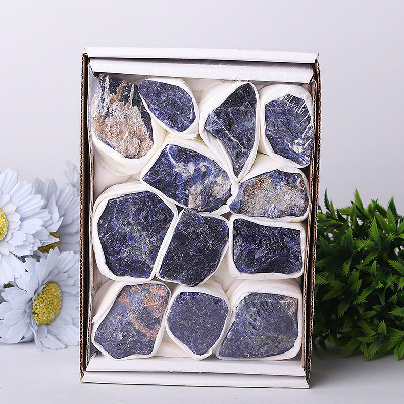 Sodalite Raw Stone Collection Box 5x7 Inches for Calm