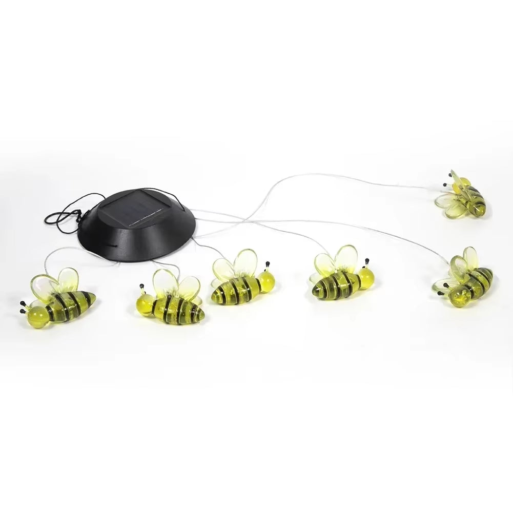 Black computer mouse with yellow and black bee ornaments for Solar Angel Wind Chime Light