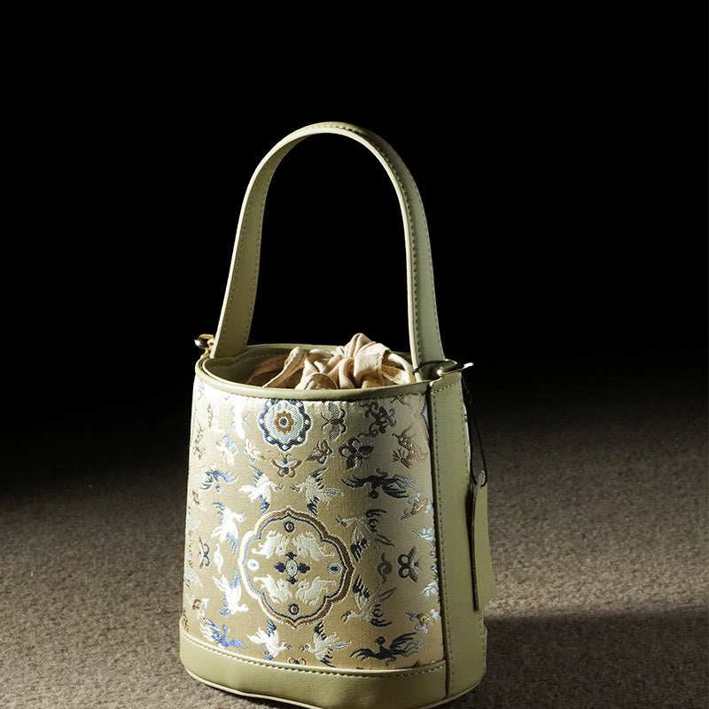 Song Brocade Crane Deer Crossbody Bag for Spiritual Harmony