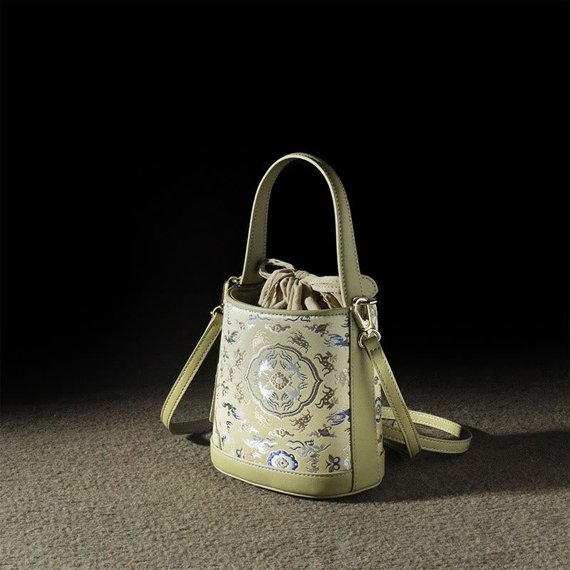 Song Brocade Crane Deer Crossbody Bag for Spiritual Harmony