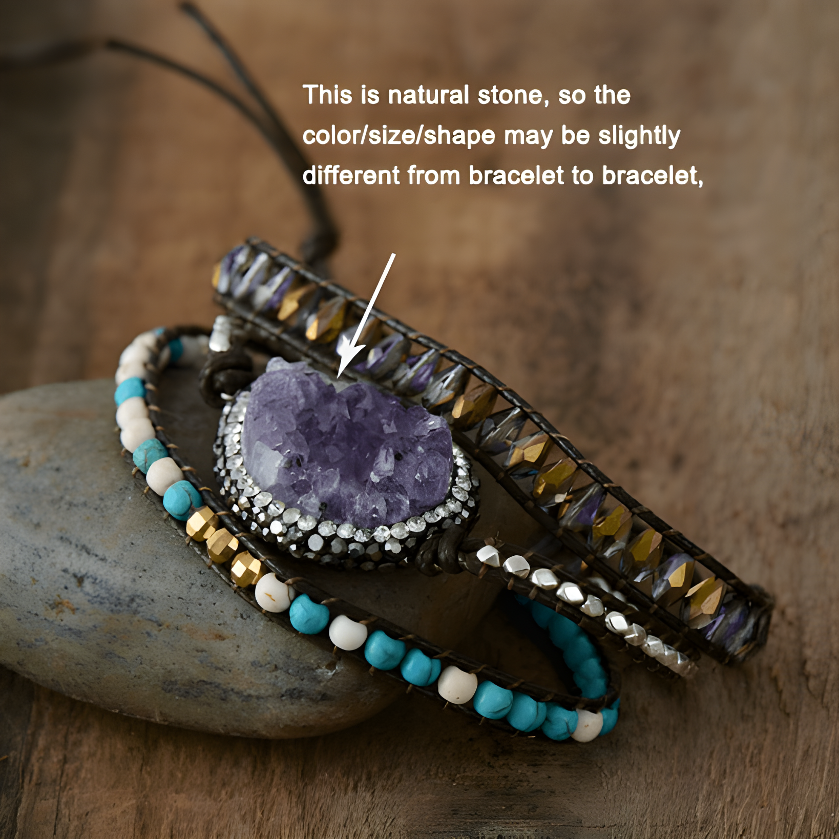 Amethyst Druzy Bracelet for Balance and Harmony