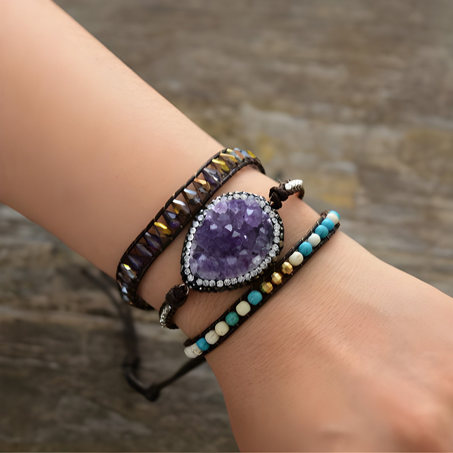 Spiritual Amethyst Druzy Bracelet for Balance