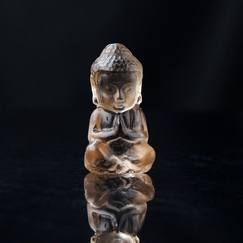 Spiritual Buddha Crystal Necklace with Amethyst and Citrine