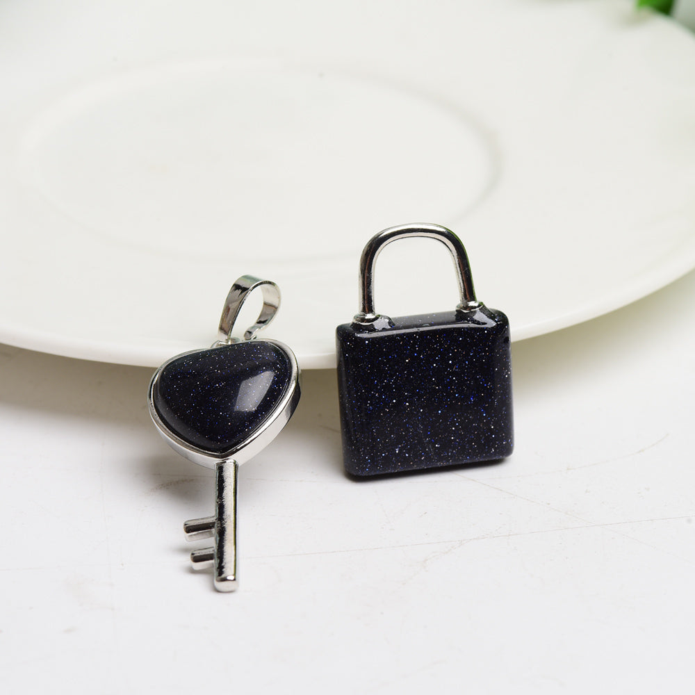 Spiritual Crystal Key and Locker Pendant Healing Necklace