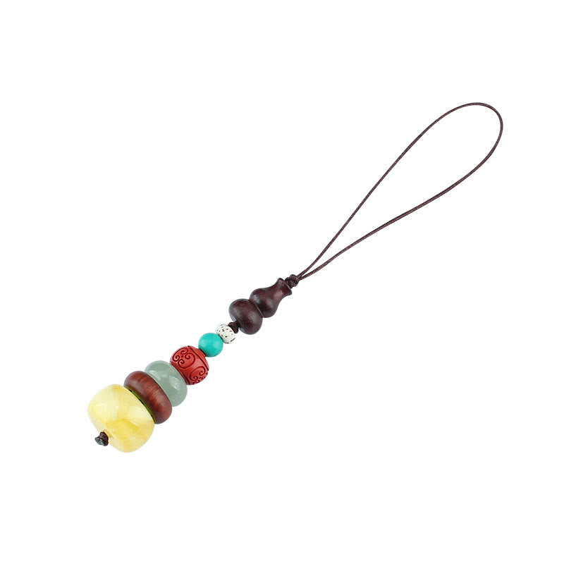 Spiritual Green Sandalwood Ebony Wood Phone Hanging Decoration