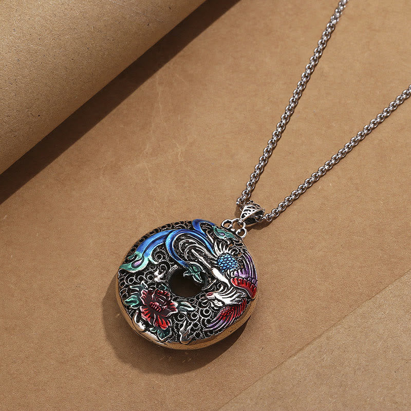 Spiritual Phoenix Peony Protection Necklace 60cm