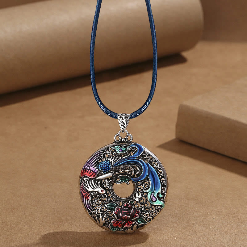 Spiritual Phoenix Peony Protection Necklace 60cm