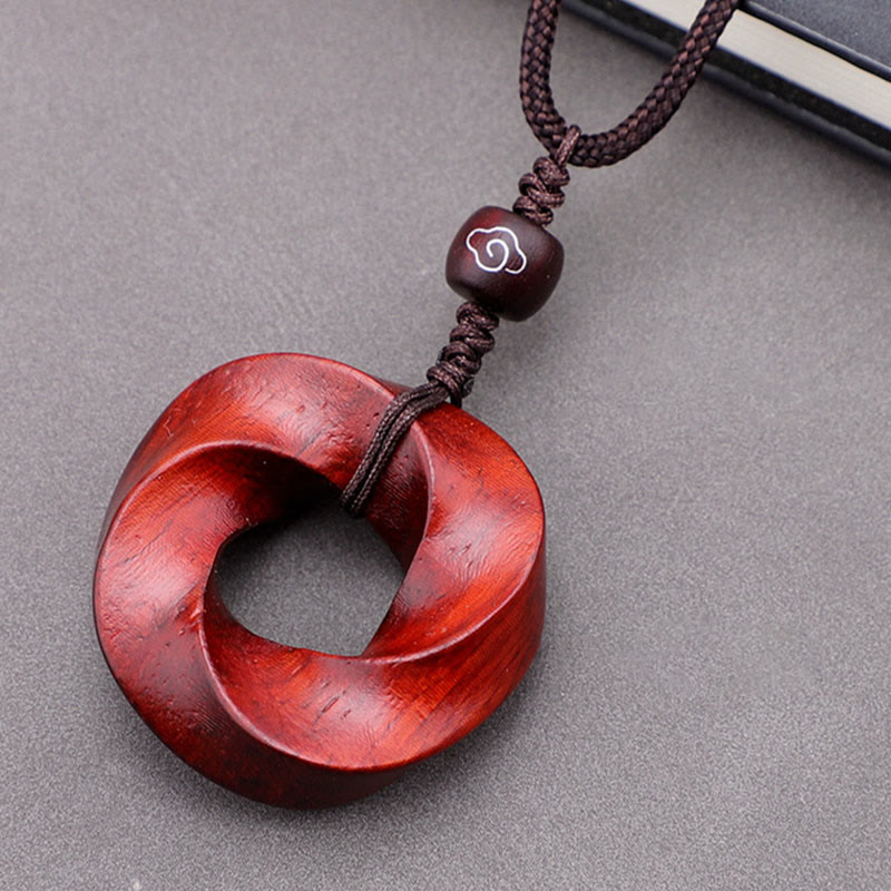 Spiritual Red Sandalwood Auspicious Clouds Necklace