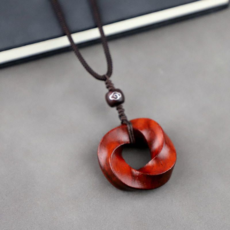 Spiritual Red Sandalwood Auspicious Clouds Necklace