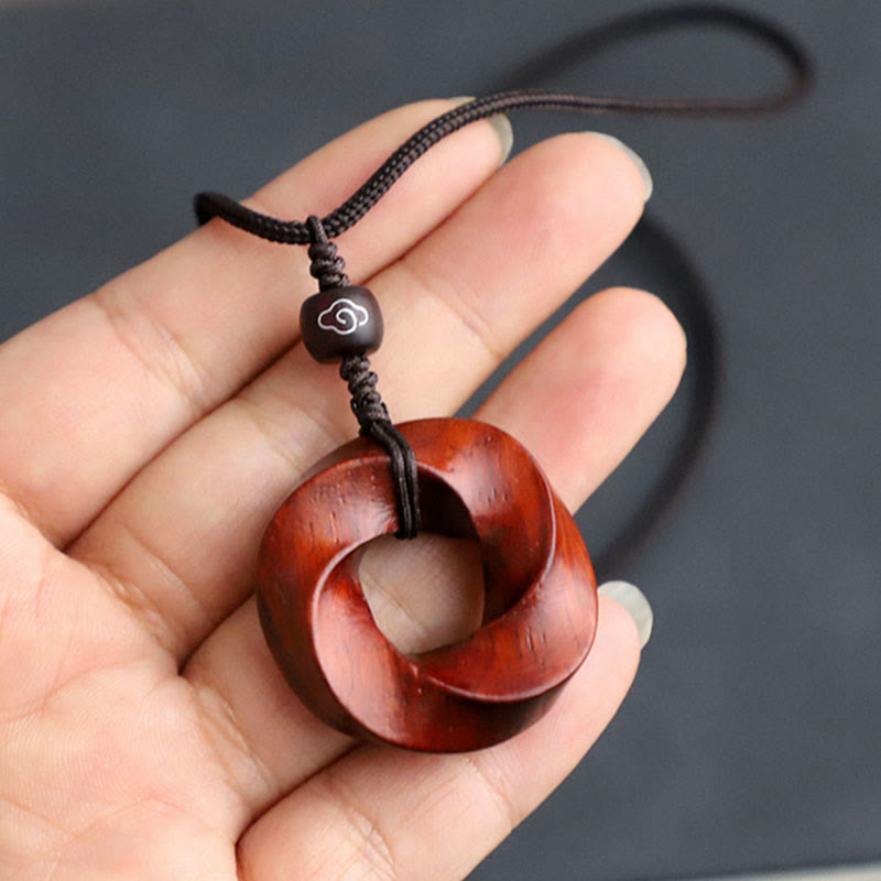 Spiritual Red Sandalwood Auspicious Clouds Necklace