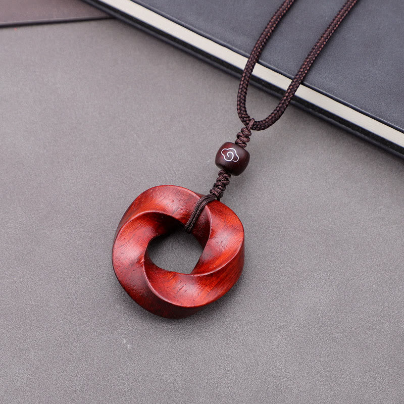 Spiritual Red Sandalwood Auspicious Clouds Necklace
