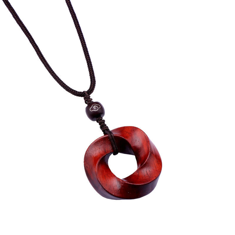 Spiritual Red Sandalwood Auspicious Clouds Necklace
