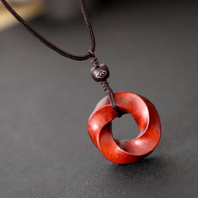 Spiritual Red Sandalwood Auspicious Clouds Necklace