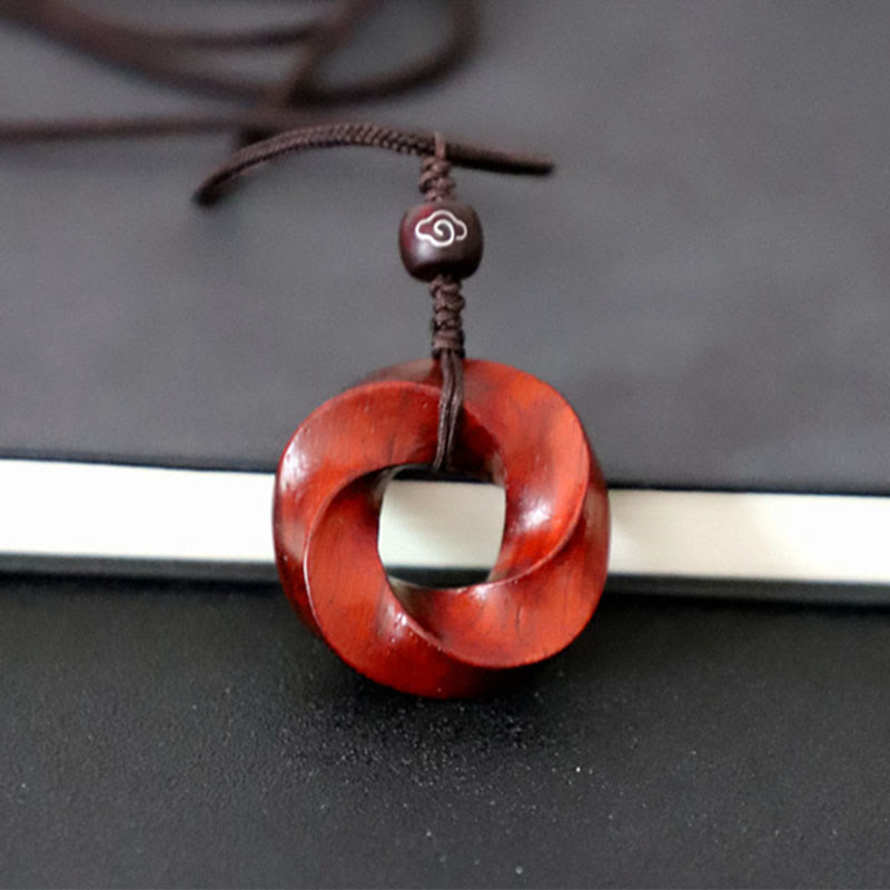 Spiritual Red Sandalwood Auspicious Clouds Necklace